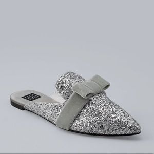 White House Black Market Glitter Mules 💍 NWOT